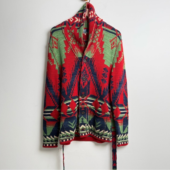 Ralph Lauren Other - Polo Ralph Lauren Southwestern Shawl Collar Cardigan Belted Navajo Knit Jacket S